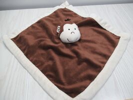 Tiddliwinks brown plush monkey small security blanket baby lovey - $5.14