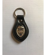 Police Officer  Blue Line  Mini Shield    Leather Key Chain SILVER - £8.56 GBP
