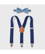 Cat &amp; Jack Boys 2pc Suspender Set Navy Blue Adjustable Straps Size 3-8 - $235.91 MXN