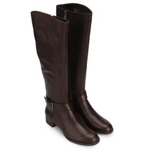 Kenneth Cole Women Knee High Riding Boots Branden Buckle US 5.5M Chocolate Brown - £39.56 GBP