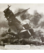 1947 Battleship Arizona WW2 Pearl Harbor Japanese Bombing Post Page Prin... - $41.15 CAD