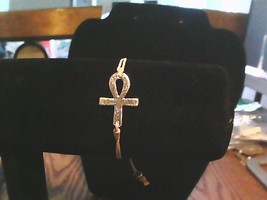 Adjustable Gold tone Egyptian Cross Cord Bracelet - $150.60 MXN