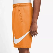 Nike Men&#39;s Club Fleece Graphic Shorts Size Large Kumquat BV2721-886 New - $48.99