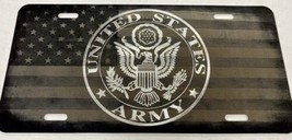 Combo Laser Etched & Diamond Engraved US Army Car Tag Vanity License Plate Gift - £15.57 GBP