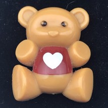 Teddy Bear With Heart Avon Pin Vintage Brooch - $10.00
