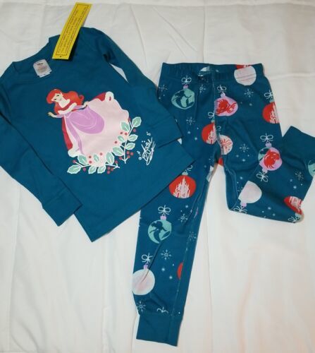 Hanna Anderson Disney Ariel Winter  Christmas Ornaments Pajama Set Size 3T 90cm  - $44.55
