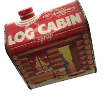 Vintage Log Cabin Syrup Tin Can 100th Anniversary 1887-1987 General Foods rustic - £7.77 GBP