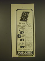 1926 Mapleine Flavoring Ad - Easy as ABC to make delicious home-made syrup - £14.78 GBP