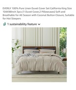 100% Pure Linen Duvet Cover Set California King Size 104X98Inch 3pcs (1 ... - $122.63 CAD