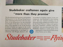Life Magazine Print Ad 1943 Studebaker Flying Fortress 14&quot; x 10.5&quot; - $11.88