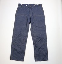 Vintage Y2K 2002 Carhartt Mens 42x34 Double Knee Logger Denim Jeans Blue USA - $128.65