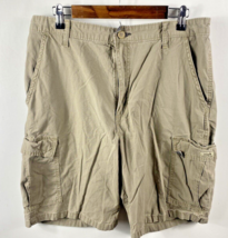 Wrangler Cargo Shorts Size 34 Mens 100% Cotton Tan Beige Khaki Pockets - £29.48 GBP
