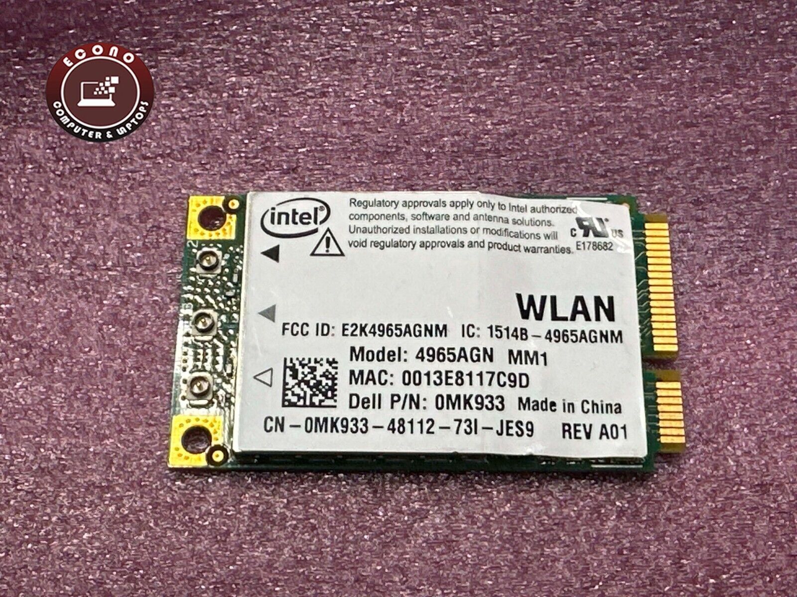 Dell Intel Laptop Wireless WIFI Card 0MK933 MK933 - $6.33