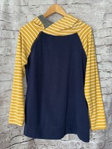 Doublju Women’s Double Hood Pullover Hoodie Sweatshirt Blue Gold Womens M - $210.61 MXN