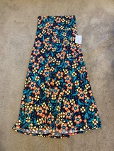 LuLaRoe Maxi Skirt Floral Daisy flowers S Fit &amp; Flare Foldable Waist Stretch - £18.40 GBP