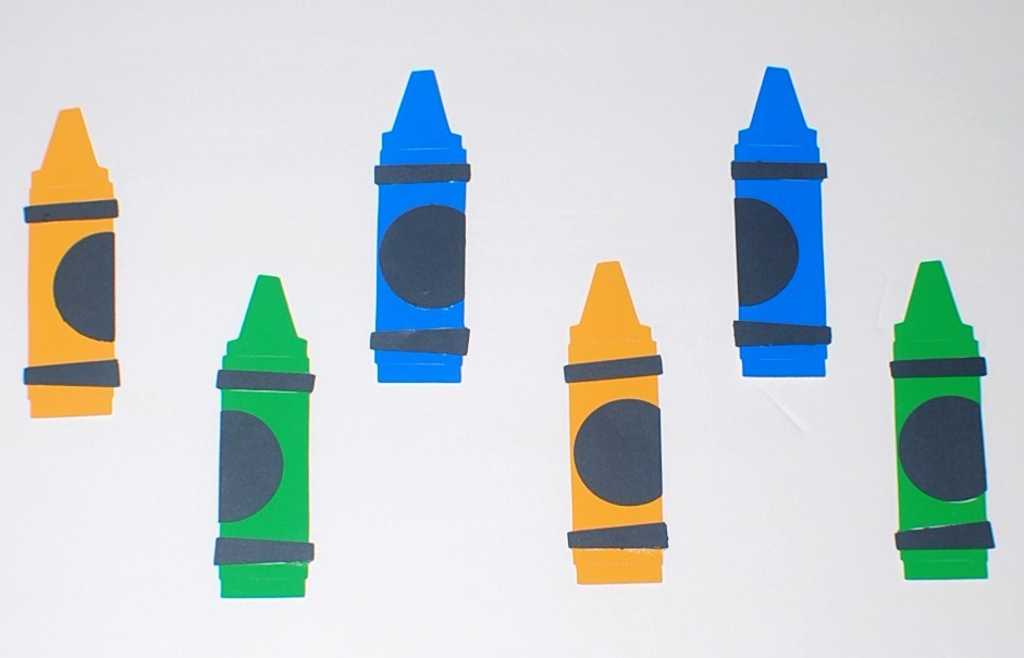 Vinyl Crayon Wall Decals Set of Six Kids Room Decor