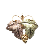 Black Hills 10k Tri Color Gold Grape Leaf Pattern Lansdstrom Mark 1 1/8”... - £70.99 GBP