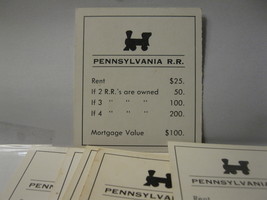 Board Game Piece: Monopoly - random Pennsylvania Railroad Title Deed - $1.00