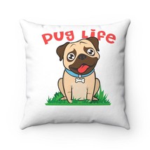 Pug Spun Polyester Square Pillow - £24.03 GBP