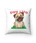 Pug Spun Polyester Square Pillow - £23.59 GBP