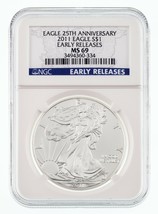 2011 American Silver Eagle Graded by NGC as MS-69 Early Releases - £57.88 GBP