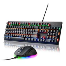 Mechanical Keyboard And Mouse Combo, Wired Rgb Backlit 104 Keys Gaming Keyboard  - £73.72 GBP