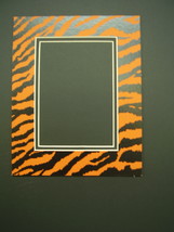 Picture Framing Mat 8x10 for 5x7 photo Tiger Stripe Black and Orange ani... - $6.99