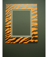 Picture Framing Mat 8x10 for 5x7 photo Tiger Stripe Black and Orange ani... - £5.52 GBP