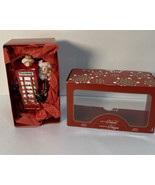 Glass Hand Crafted In Poland SANTA Telephone Booth Christmas Ornament NIB - £13.33 GBP