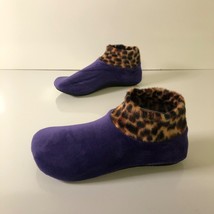 Leopard Trim Floor Socks Non-slip Thermal Cozy Fleece Indoor Booties Pur... - $10.77