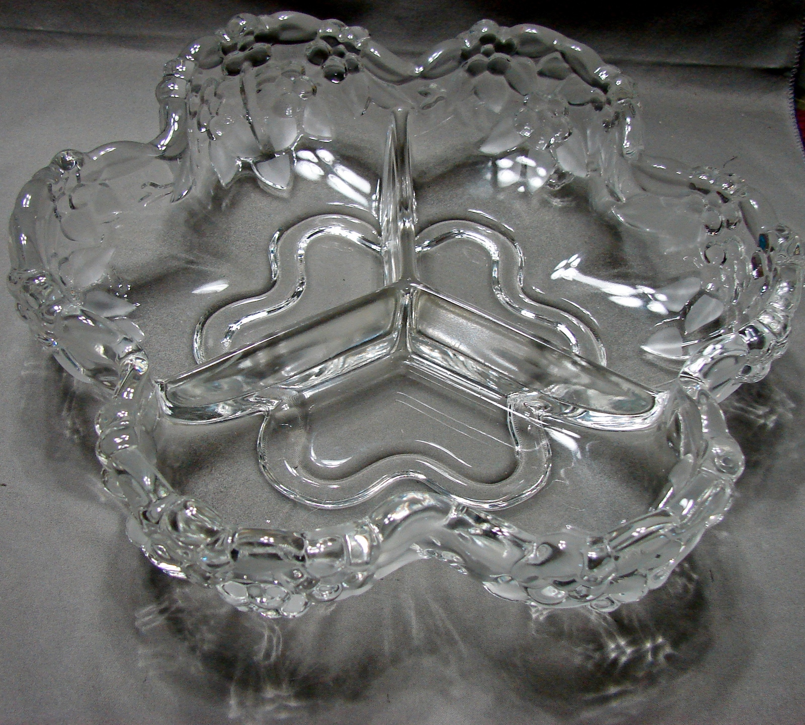 Beautiful Mikasa Walther Crystal Divided Relish Tray/Dish/Bowl Carmen  Pattern