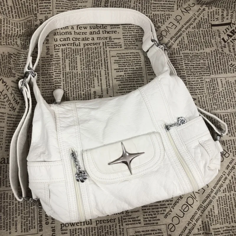 Soft Leather Versatile Large Capacity Tote Bag Star Classic Shoulder Bag... - $46.85