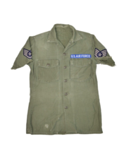 Vintage US Air Force Shirt Mens S OG 107 Sateen Cotton Uniform USAF Military - £26.45 GBP