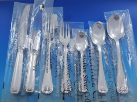 Foglia Leaf by Schiavon Italy Sterling Silver Flatware Set Service 45 pcs Unused - $5,346.00