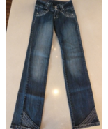 Valery Womans Stretch Skinny Jeans Size 3  W 25 I 31 R 7 Ankle 6.5 Embro... - $26.91 CAD