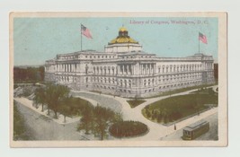 Postcard DC Washington Library of Congress 1913 Red Letter White Border Used - £3.89 GBP