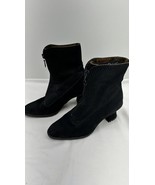 Aquatalia By Marvin K Women&#39;s Black Suede Boots Victorian Heel Zipper Italy - €114,37 EUR