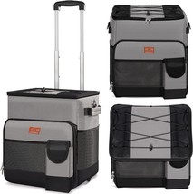 Cooler with Wheels 35 Can Collapsible Rolling Cooler Soft Insulated Roller - £59.50 GBP