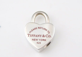 Return to Tiffany Large Heart Tag Pendant Charm 34&quot; Big 2mm Bead Ball Necklace - £257.26 GBP