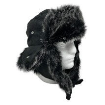 Scala Pronto Trapper Hat Faux Fur Ear Flaps Snaps Ties Faux Suede One Size - £10.20 GBP