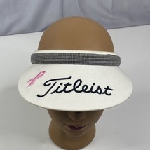 Vintage Titleist Visor Hat Cap Golf Tennis Breast Cancer Pink Ribbon MADE USA - £9.20 GBP