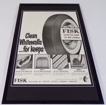 1953 Fisk Tires Framed 11x17 ORIGINAL Vintage Advertising Poster - $69.29