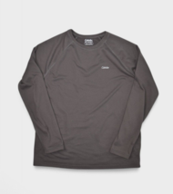 Cabelas Shirt Mens L Grey Base Layer Mid Weight Crewneck Fleece Lined Pu... - $13.49