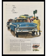 1956 Chevrolet Brakes Cushion Power V8 Vintage Print Ad - £11.17 GBP
