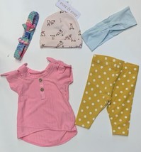 Mixed Lot of 5 Baby Girl  New Born NB Shirt, Leggings, Head Band, Cap De... - $13.05 CAD