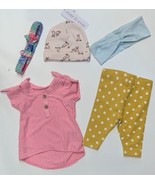 Mixed Lot of 5 Baby Girl  New Born NB Shirt, Leggings, Head Band, Cap De... - $12.98 CAD