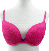 NEW Aerie Womens 34D Brooke Push Up Bra Hot Pink Fuchsia Lace Sexy Under... - £15.38 GBP