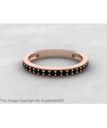 Natural Black Onyx Gemstone Sterling Silver Full Eternity Women Band Ring  - $1,141.45 MXN