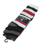 Ben Sherman Men's Dress Socks Striped & Solid 3 Pack Gray Navy Combo One Size - $15.99