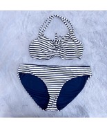 Carve Design Striped Two Piece Bikini Swimsuit Blue White Underwire Wome... - £31.18 GBP